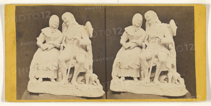 sculpture of an elderly couple; about 1860; Albumen silver print