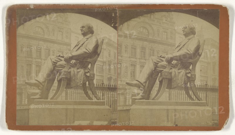 Peabody Statue; about 1865; Albumen silver print