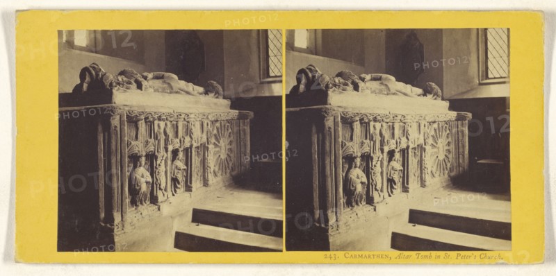 Carmarthen, Altar Tomb in St. Peter's Church; about 1865; Albumen silver print