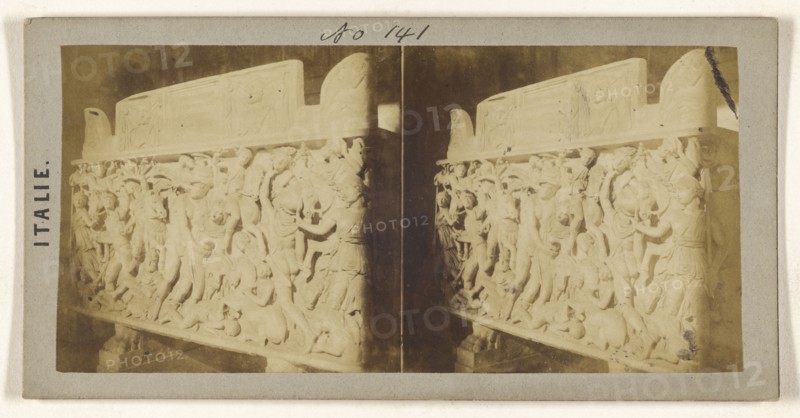 Musee du Vatican. Sarcophage antique; about 1867; Albumen silver print