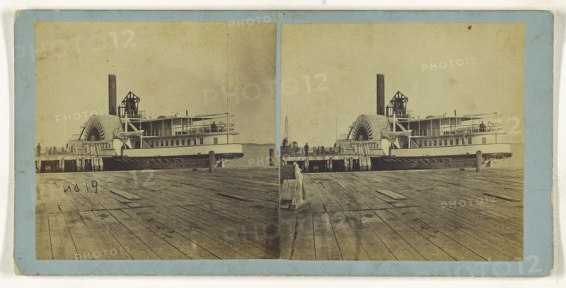 Paddleboat  Monohansett; American; about 1870; Albumen silver print