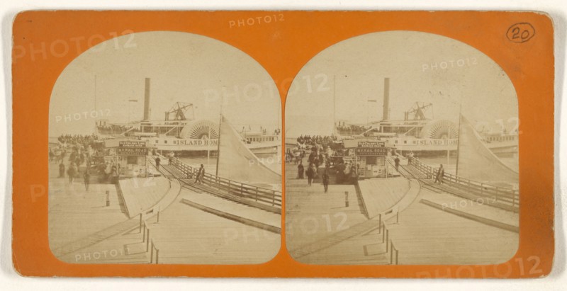 Paddleboat  Island Home; American; about 1870; Albumen silver print