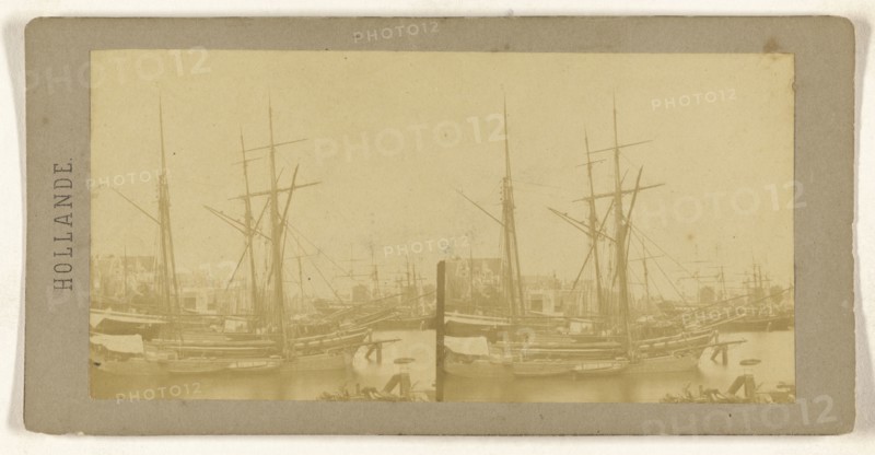 Vues Des Docks a Amsterdam; about 1870; Albumen silver print