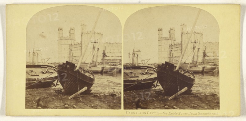 Carnarvon Castle - the Eagle Tower, from the southeast; British; about 1860; Albumen silver print