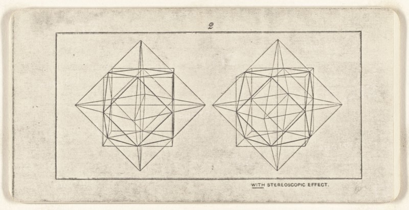 Optical illusion with stereoscopic effect; about 1860; Lithograph