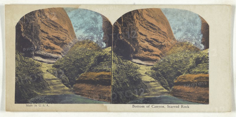 Bottom of Canyon, Starved Rock; American; about 1900; Color Photomechanical