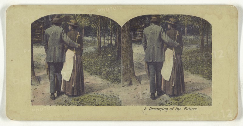 Dreaming of the Future; American; about 1905; Color Photomechanical