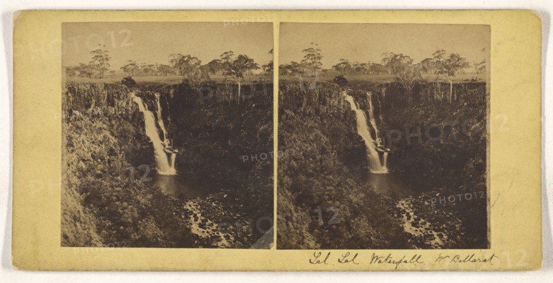 Lal Lal Waterfall, W. Ballaret; British; about 1860; Albumen silver print
