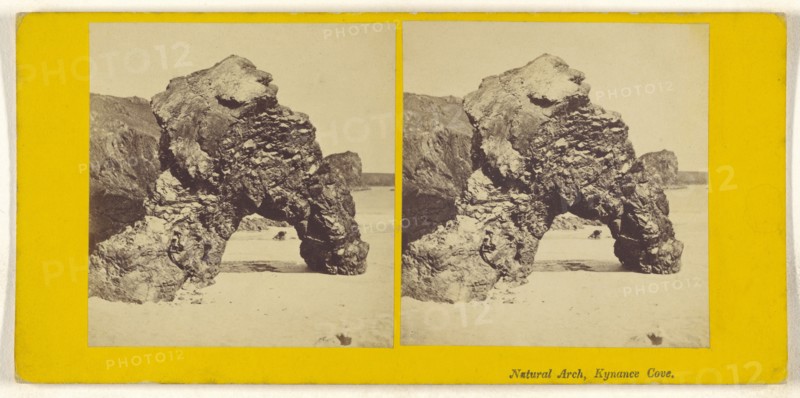 Natural Arch, Kynance Cove; British; about 1860; Albumen silver print