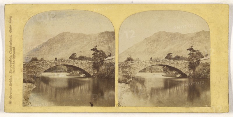 Grange Bridge, Borrowdale, Cumberland, Gate Crag in the background; British; about 1860; Albumen silver print