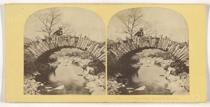 Old Foot Bridge, Easedale, Grasmere; British; about 1860; Albumen silver print