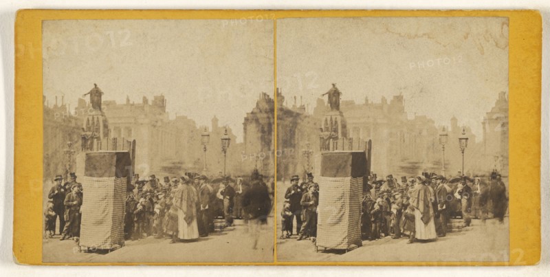 London. Crimea Monument, Waterloo Place; British; about 1860; Albumen silver print