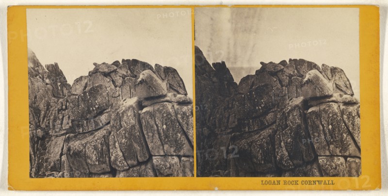 Logan Rock Cornwall; British; about 1860; Albumen silver print