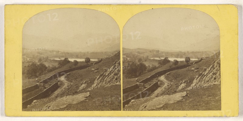 Langdale Pike, Bow Fell and Loughrigg Tarn; British; about 1860; Albumen silver print