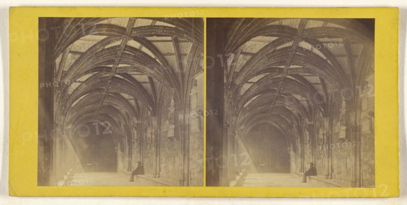 Westminster Abbey - The Cloisters; British; about 1860; Albumen silver print
