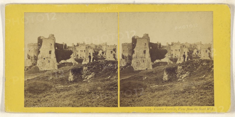Carew Castle, View from the South Weft; British; about 1865; Albumen silver print