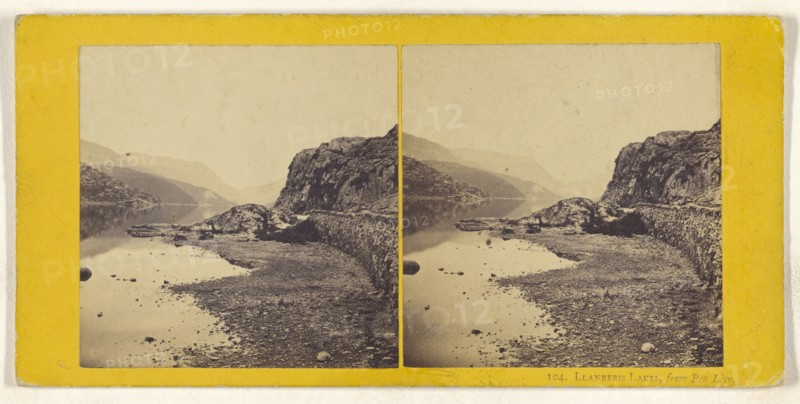 Llanberis Lakes, from Pen Llyn; British; about 1865; Albumen silver print