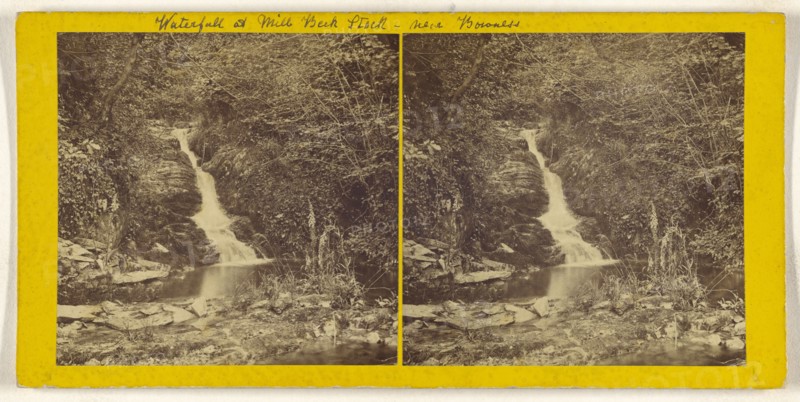 Waterfall at Mill Beck Stock - near Bowness; British; about 1865; Albumen silver print