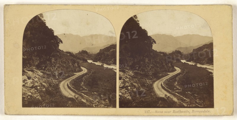 Scene near Rosthwaite, Borrowdale; British; about 1860; Albumen silver print