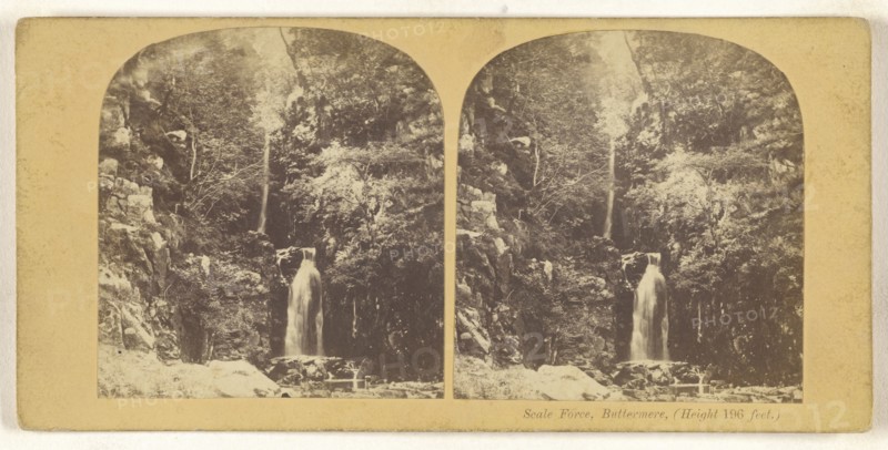 Scale Force, Buttermere, Height 196 feet., British; about 1860; Albumen silver print