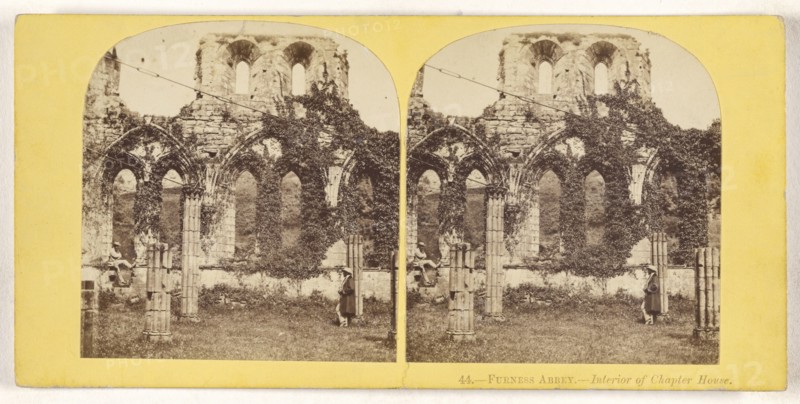 Furness Abbey. Interior of Chapter House; British; about 1860; Albumen silver print