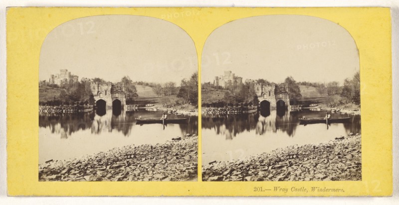 Wray Castle, Windermere; British; about 1860; Albumen silver print