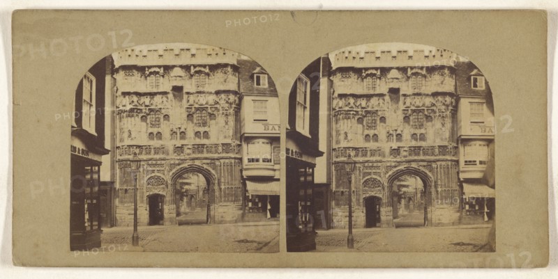 Christ Church Gateway, Canterbury; British; about 1865; Albumen silver print
