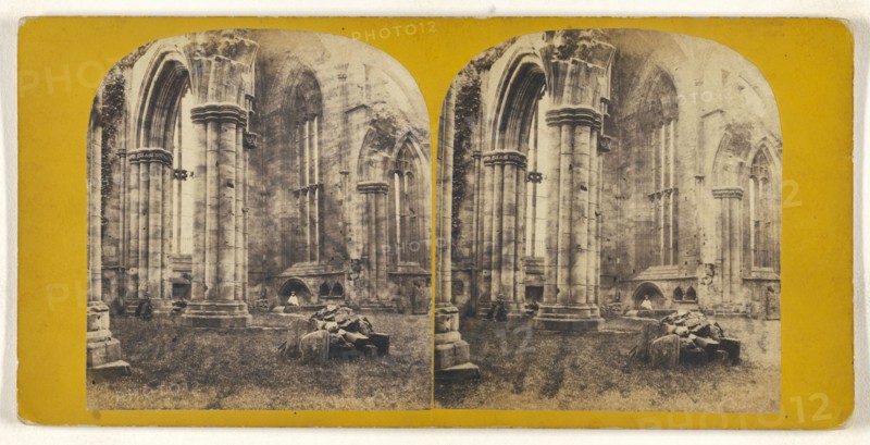 Melrose Abbey; British; about 1860; Albumen silver print