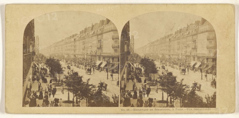 Boulevart de Sebastopol, a Paris. - Vue Instantanee; French; 1860s; Albumen silver print