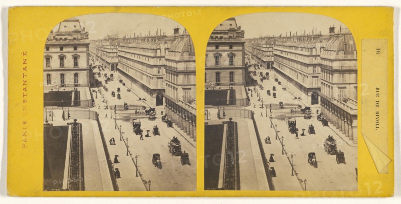Rue de Rivoli; French; 1860s; Albumen silver print