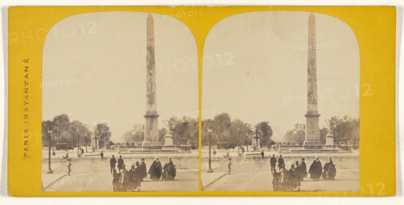 Obelisk, Paris; French; 1860s; Albumen silver print