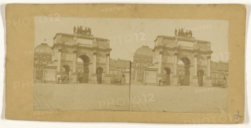 Carrousel; French; 1860s; Albumen silver print