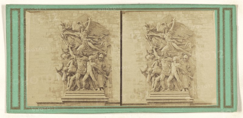 Le chant du Depart. Arc de l'Etoile; French; about 1865; Albumen silver print