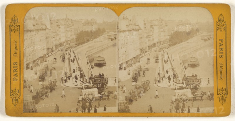 Quai des Gds. Augustins; French; about 1865; Albumen silver print