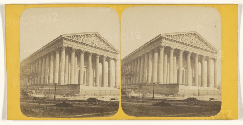 Eglise de la Madeleine; French; about 1865; Albumen silver print