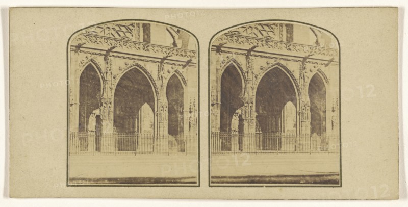 Porch of St. Germain L'Auxerrois; French; about 1860; Albumen silver print