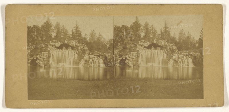 Cascade au Bois de Boulogne; French; about 1865; Albumen silver print