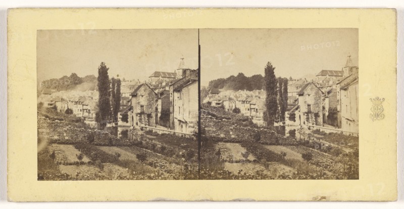 Vue de Salins, prise de la mantee de St. Andre, Jura, French; about 1865; Albumen silver print