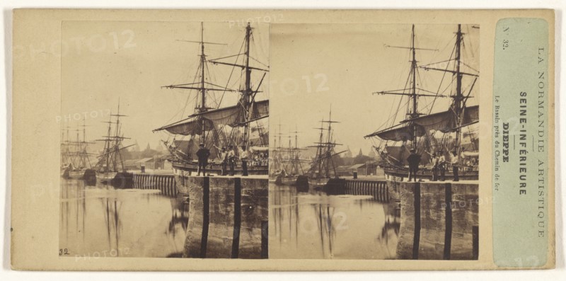 La Normandie Artistique. Seine-Inferieure. Dieppe. Le Bassin pres du Chemin de fer; French; about 1860; Albumen silver print