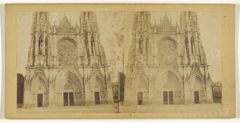 portail de l'eglise, St. Ouen, Rouen; French; about 1860; Albumen silver print