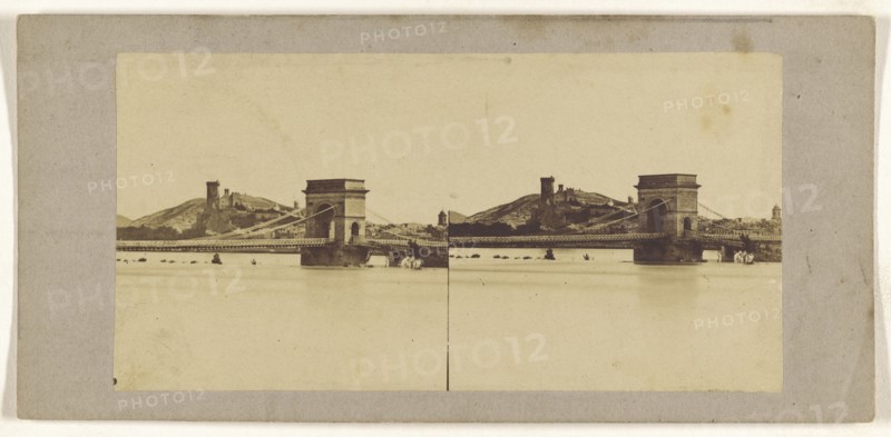 bridge, possibly German; German; about 1870; Albumen silver print