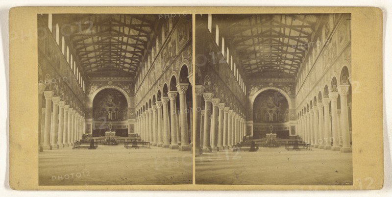 Munchen, Germany, Inneres der St. Bonifazkirche; German; about 1870; Albumen silver print