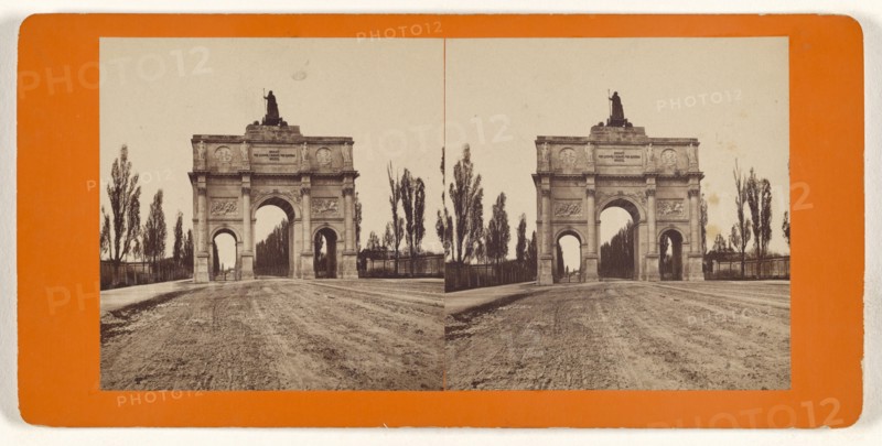 Munchen, Germany, Das Siegesthor, von Innen, German; about 1870; Albumen silver print
