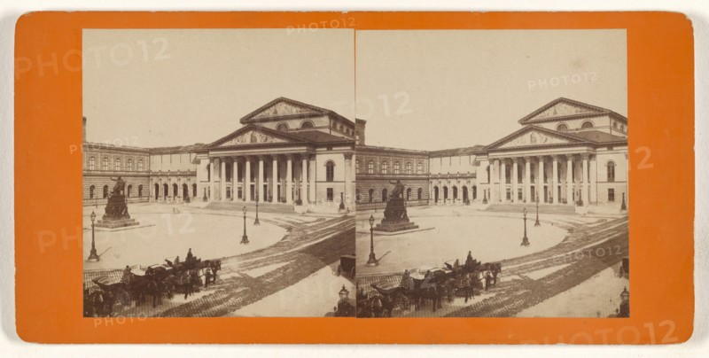 Munchen, Germany, Der Residenzplatz; German; about 1870; Albumen silver print