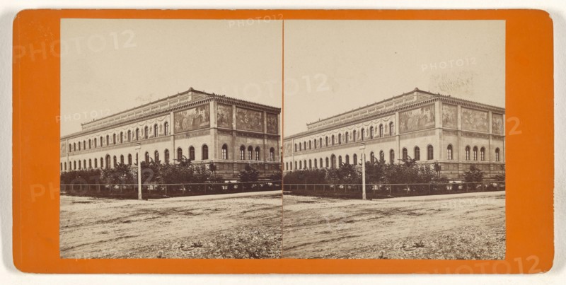 Munchen, Germany, Die neue Pyankothek; German; about 1870; Albumen silver print