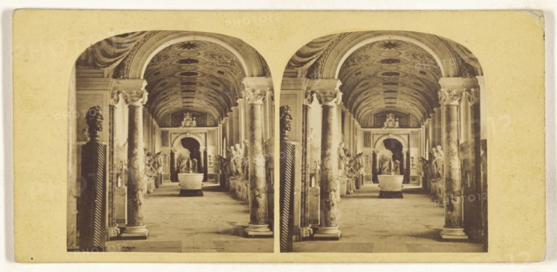 Galerie des Statues au Vatican; Italian; about 1865; Albumen silver print