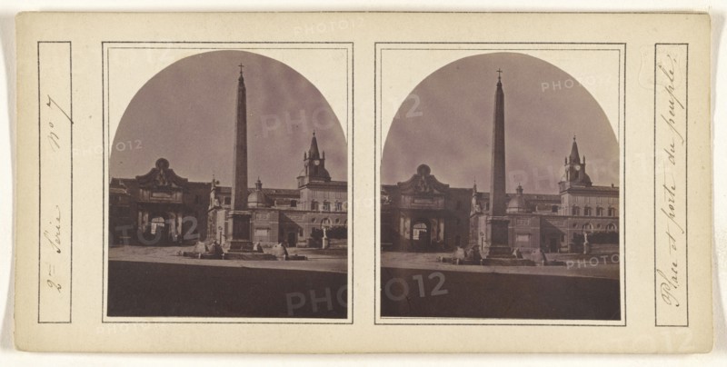 Place et porte du pueple; Italian; about 1860; Albumen silver print