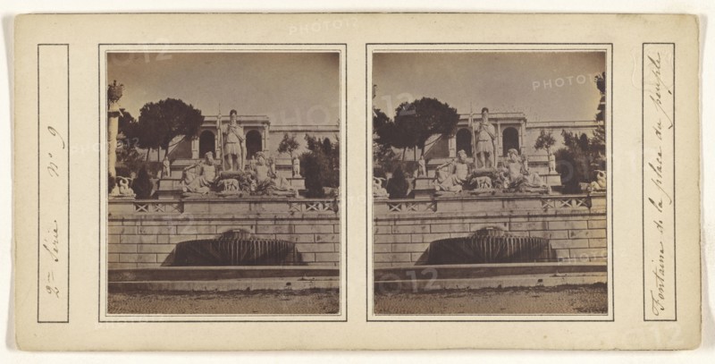Fontaine de la place du peuple; Italian; about 1860; Albumen silver print