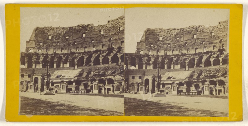 Rome. Interior of the Colosseum; Italian; about 1860; Albumen silver print