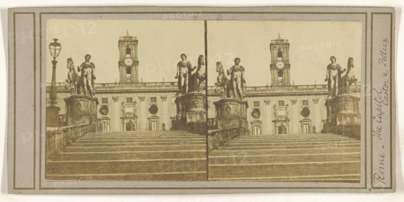 Rome - The Capitol, Castor & Pollux; Italian; about 1865; Albumen silver print